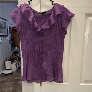 East 5th Purple Ruffled Blouse